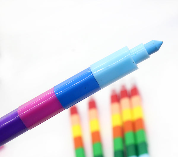 Creative Blocks Painting Crayon 12Colors Drawing Coloring Pens School Kids Writing Pens Stationery Supply A18 Colored Pencils - Shopsteria