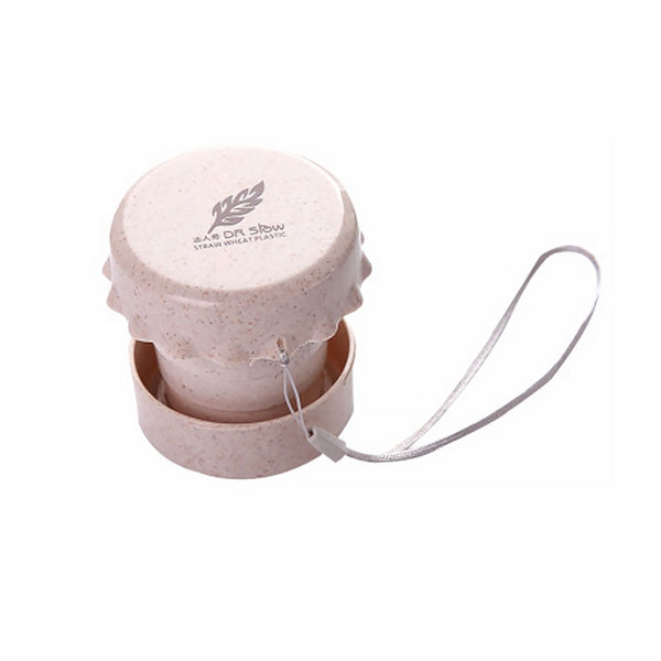 Portable Straw Wheat Plastic Telescopic Drinking Collapsible Folding Cup Travel Camping Convenient Easy To Carry Travel Bottle - Shopsteria