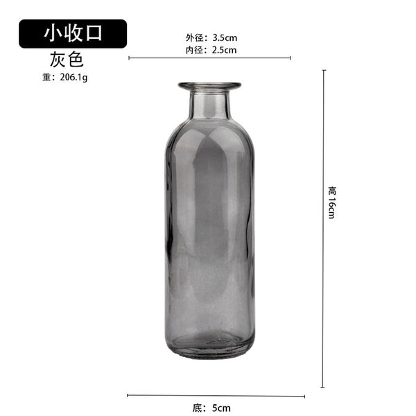 Vase Living Room Dried Flowers Nordic Ins Style Glass Transparent Dill Home Decoration Accessories Flower Vases For Homes - Shopsteria