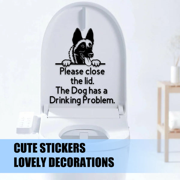 Dog Stickers Prompt Closing Door Stickers Living Room Bedroom Refrigerator Wall Toilet Stickers Decorative Stickers - Shopsteria