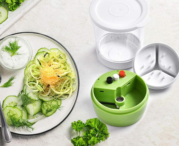 5 in1 Handheld Spiralizer Vegetable Slicer Adjustable Spiral Cutter - Shopsteria