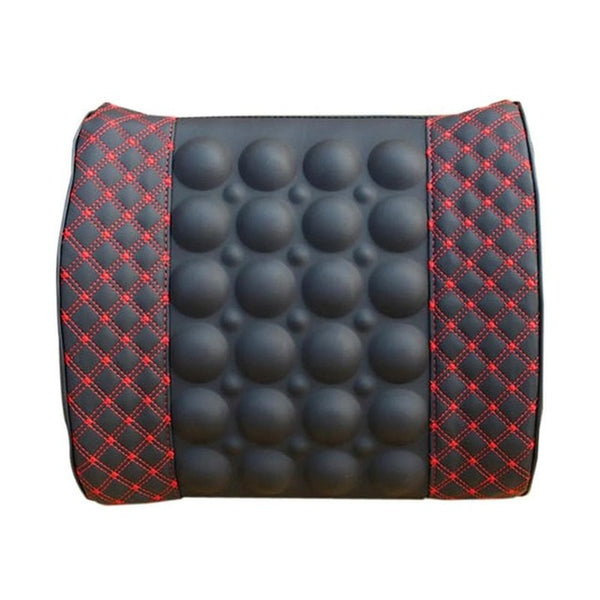 Car Lumbar Support Pillow 12V Electric Massage Auto Seat Back Relaxation Office Chair Waist Lumbar Support Cotton Cushion Pillow - Shopsteria
