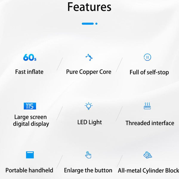 12V Mini Car Air Compressor Tire Inflatable Air Pump Portable Inflator Pump Electric Intelligent Car Tire Inflator - Shopsteria