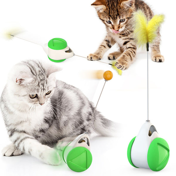 Pet cat Toys Feather Ball Teaser - Shopsteria