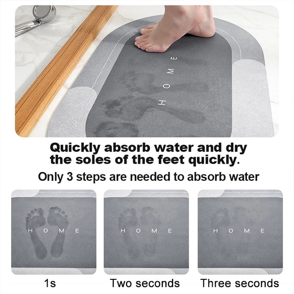 Bath Mat Super Absorbent Quick Dry Non slip Diatom - Shopsteria