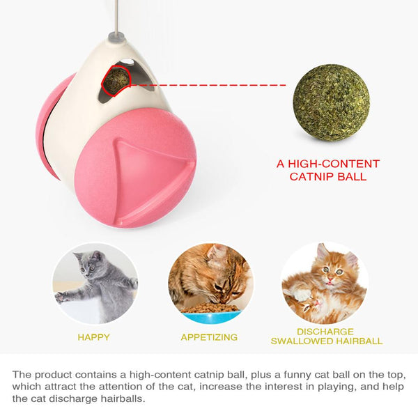 Pet cat Toys Feather Ball Teaser - Shopsteria
