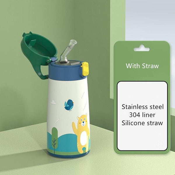 350ml/500ml Kids Thermos Double Stainless Steel Cute Cartoon Vacuum Flask Mug Thermal Water Bottle for Children Tumbler Cup - Shopsteria