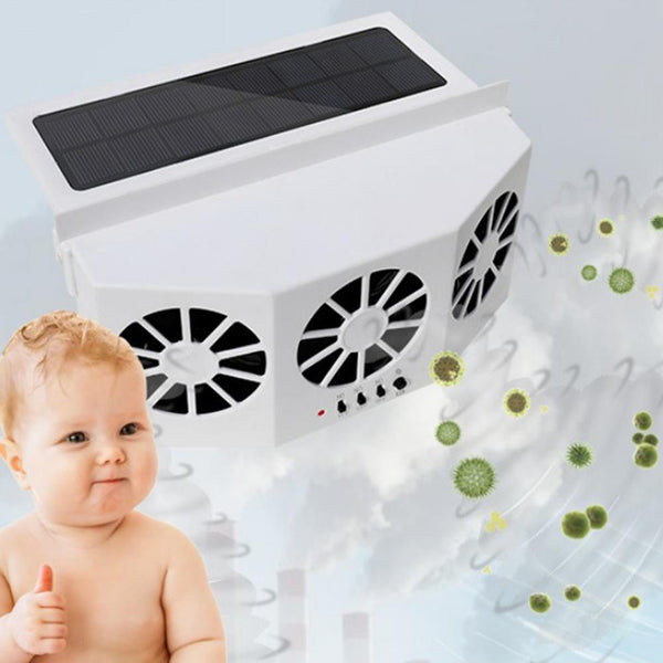 Car Fan Solar Window Sun Powered Car Auto Air Vent Cool Cooling System Radiator Fan Cooling Fan Energy Saving Car-styling Cooler - Shopsteria