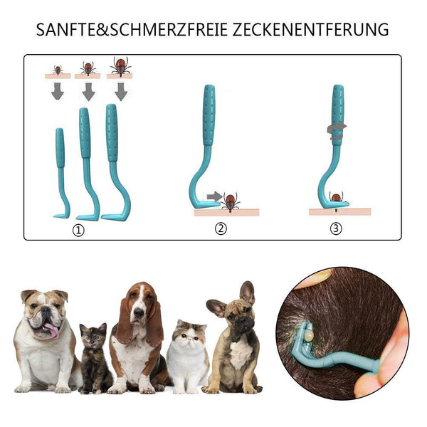 3PCS Pet Flea Remover Tool Scratching Hook Remover Pet Cat Dog Grooming Supplies Tick Picker Flea Removal Tool Pet Comb - Shopsteria