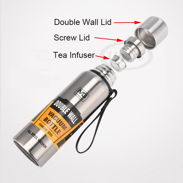UPORS Large Capacity Stainless Steel Thermos Portable Vacuum Flask Insulated Tumbler with Rope Thermo Bottle 500/700/1000/1500ml - Shopsteria