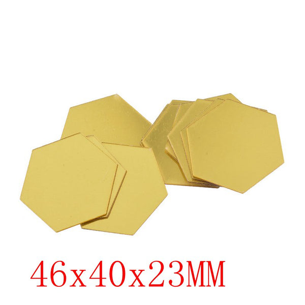 6/12 Pcs 3D Hexagon Acrylic Mirror Wall Stickers - Shopsteria