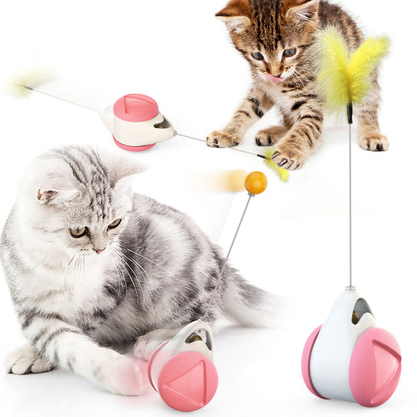 Pet cat Toys Feather Ball Teaser - Shopsteria
