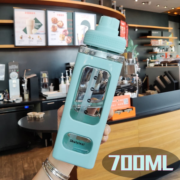 Bear Pastel Water Bottle With 3D Sticker 700ml/900ml Travel Tea Juice Milk Portable Cute Shaker Drink Bottle Gift - Shopsteria