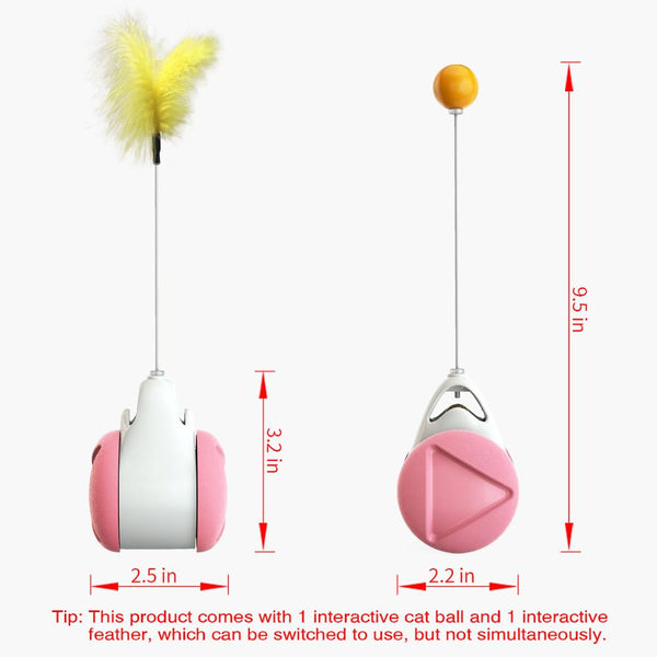 Pet cat Toys Feather Ball Teaser - Shopsteria