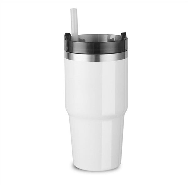 Coffee Cup with Straw Stainless Steel