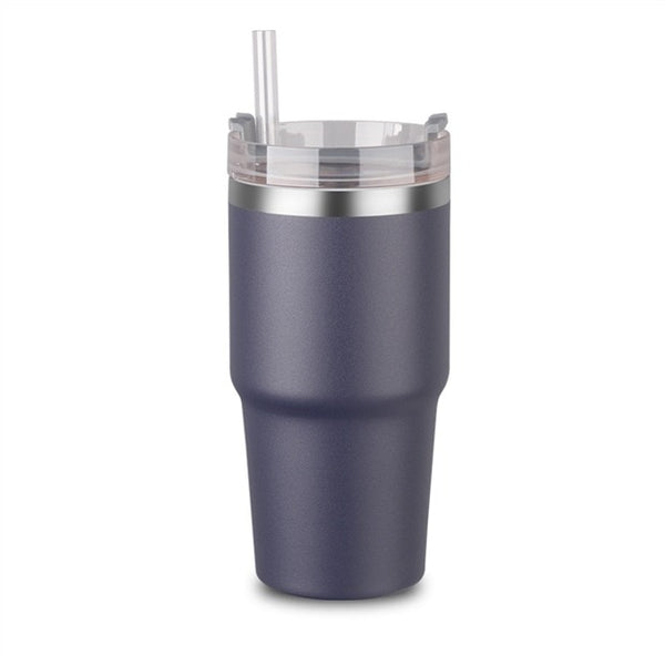 Coffee Cup with Straw Stainless Steel