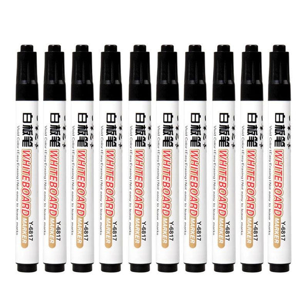10pcs/set Waterborne Whiteboard Marker Pen Black/Blue/Red - Shopsteria
