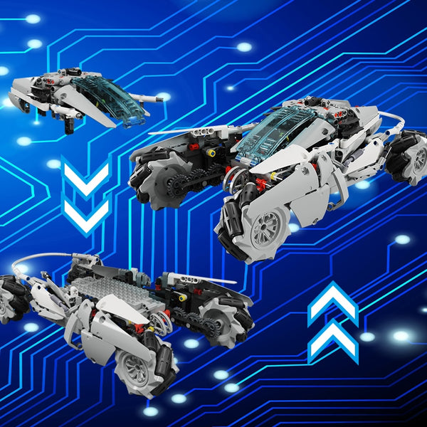4WD MOC STAR APP Remote Control Rotating Drift Racing Car Building Blocks LED City RC Vehicle Bricks Toy