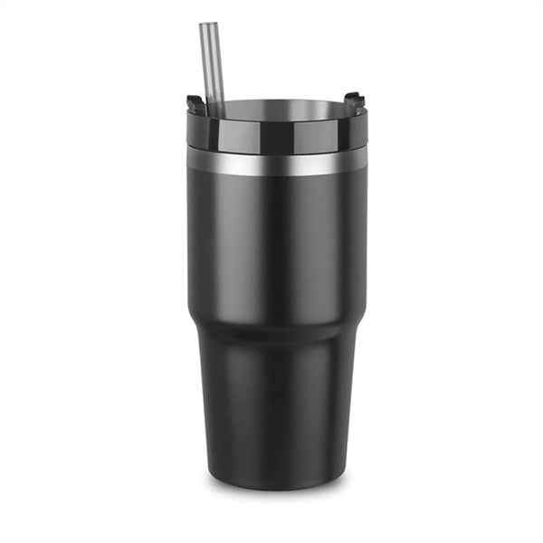Coffee Cup with Straw Stainless Steel