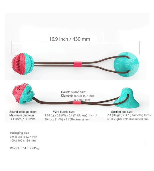 Multifunction Dog Molar Interactive Bite Toy With Suction Cup - Shopsteria