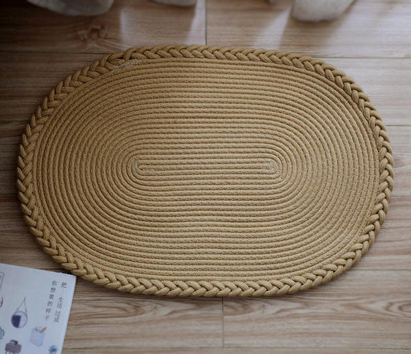 Hand-woven Japanese-style Minimalist Floor Mat Study Bedroom - Shopsteria007