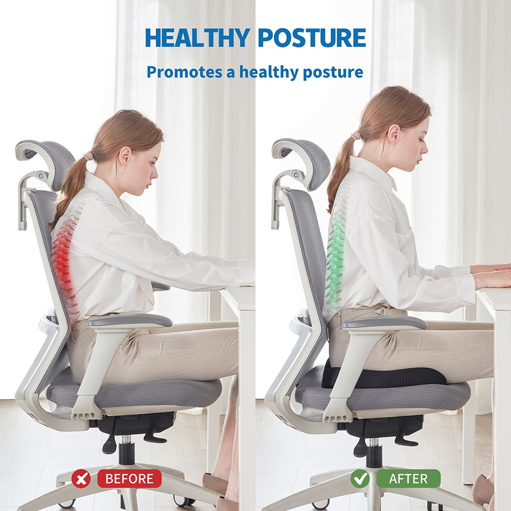 Gel Seat Cushion for Long Sitting Back, Sciatica, Hip, Tailbone Pain Relief Cushion Gel Seat Cushion for Office Chair, Cars, Long Trips Egg Seat Gel