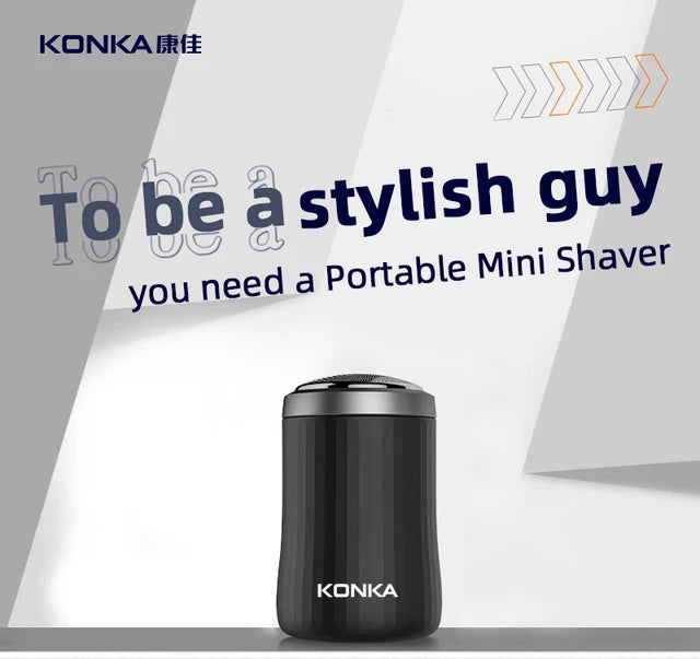 Ditch the Bulk, Keep the Buzz: KONKA Mini Electric Shaver - Travel-Ready Precision Shaving (Wet or Dry!)