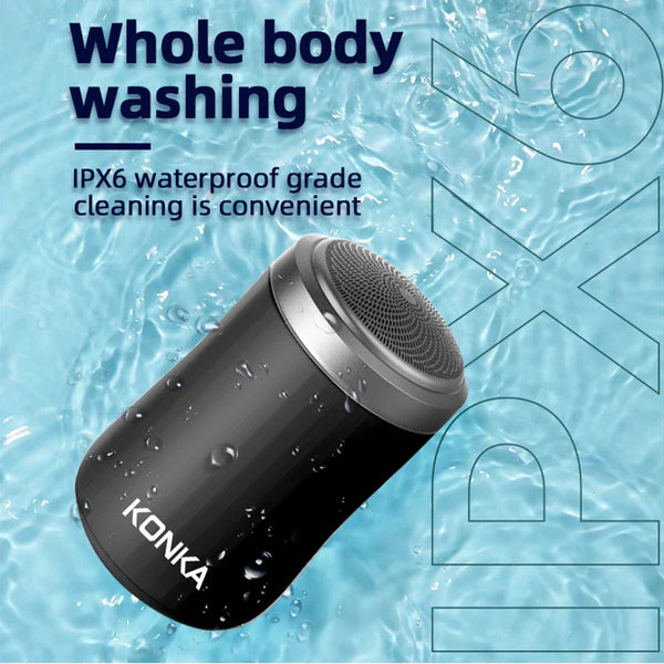 Ditch the Bulk, Keep the Buzz: KONKA Mini Electric Shaver - Travel-Ready Precision Shaving (Wet or Dry!)