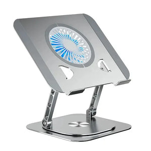 Laptop Stand 360° Rotatable Aluminum Alloy Tablet Cooling Stand with Folding Fan Radiator