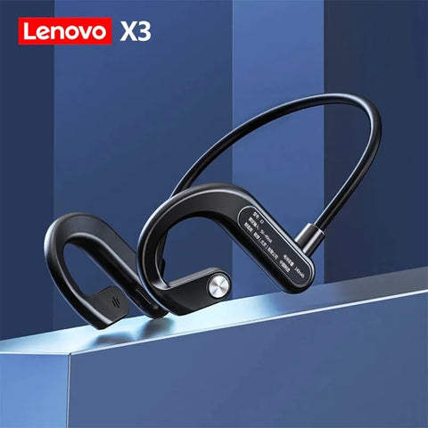 Lenovo Bone Conduction Earphones  Bluetooth Hifi Ear-hook Wireless Headset with Mic Waterproof Earbud
