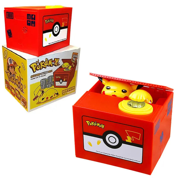 Pikachu Piggy Bank - Anime Cartoon Electronic Money Box with Action Figure and Music Feature