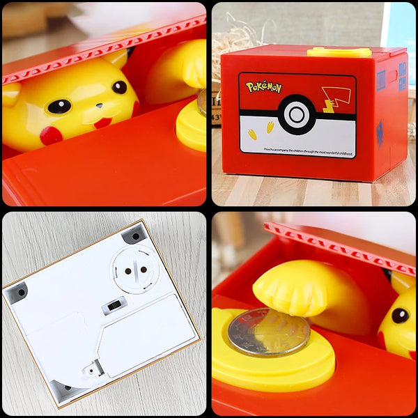 Pikachu Piggy Bank - Anime Cartoon Electronic Money Box with Action Figure and Music Feature