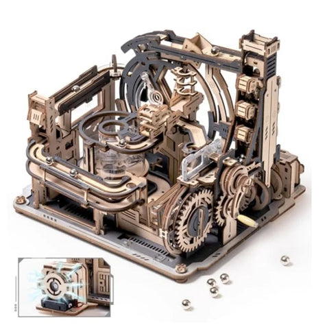 Robotic time Marble Spaceport 3D Puzzle Kit – Electric Brain Teaser Wooden Model Building Toy