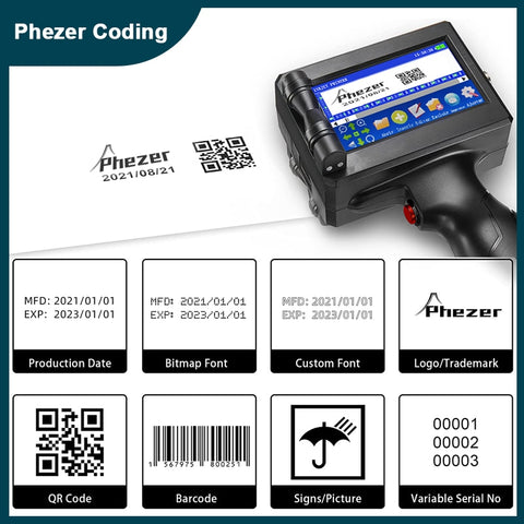 Portable Handheld Label Printer & Coding Machine: Your All-in-One Solution for QR, Barcodes, Batch Codes, Dates, Numbers, Logos, and Expiry Dates!