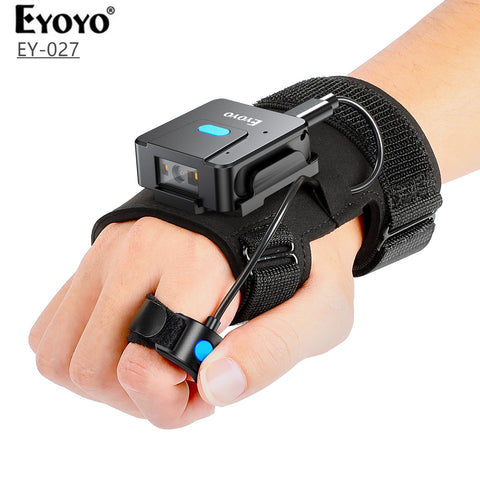 Eyoyo 2D Bluetooth Barcode Scanner Wearable Glove Scanner, Finger Wireless Bar Code Reader