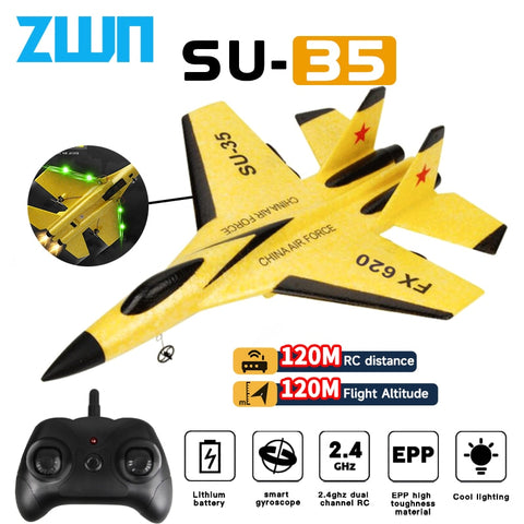 Unleash the Skies: RC Planes SU35, SU57, ZY530 - High-Flying Glider Airplanes with LED Lights