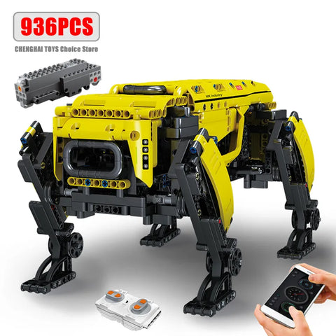 RC Motorized Boston Dynamics Big Dog Model - Technical Robot Toys for Kids - Building Blocks Bricks