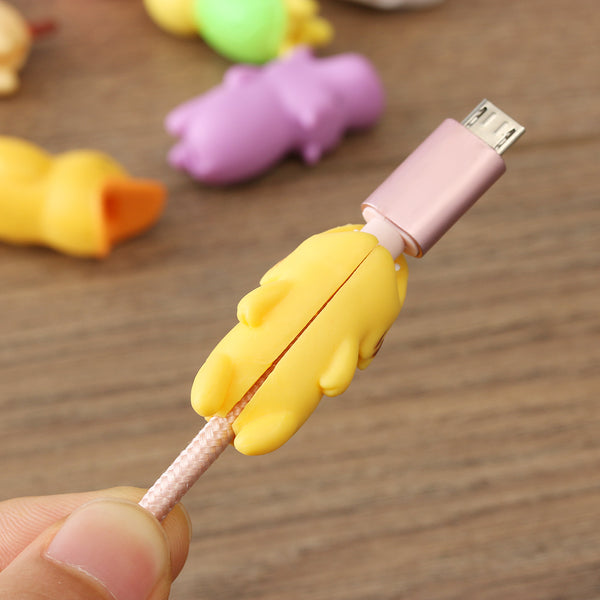 Cable Protector for iPhone Cable Charger USB Cable Winder Holder Accessory Organizer Cute Animal Doll Model Funny - Shopsteria