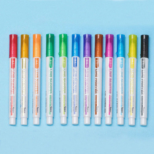 Multi Color Double Line Outline Art Pen Marker Pen Diy Graffiti Outline - Shopsteria