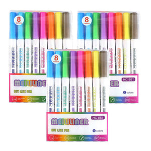 Multi Color Double Line Outline Art Pen Marker Pen Diy Graffiti Outline - Shopsteria