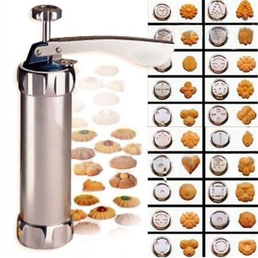 Hot Manual Cookie Press Stamps Set Baking Tools 24 In 1 With 4 Nozzles 20 Cookie Molds Biscuit Maker Cake Decorating Extruder DIY Home Professional - Shopsteria007