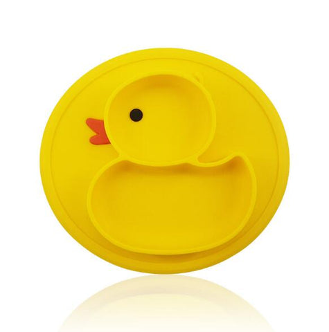 Cute Small Yellow Duck Silicone Happy Baby Kids Anti-drop Suction Table Food Tray Place mat Plate Bowl Mat - Shopsteria