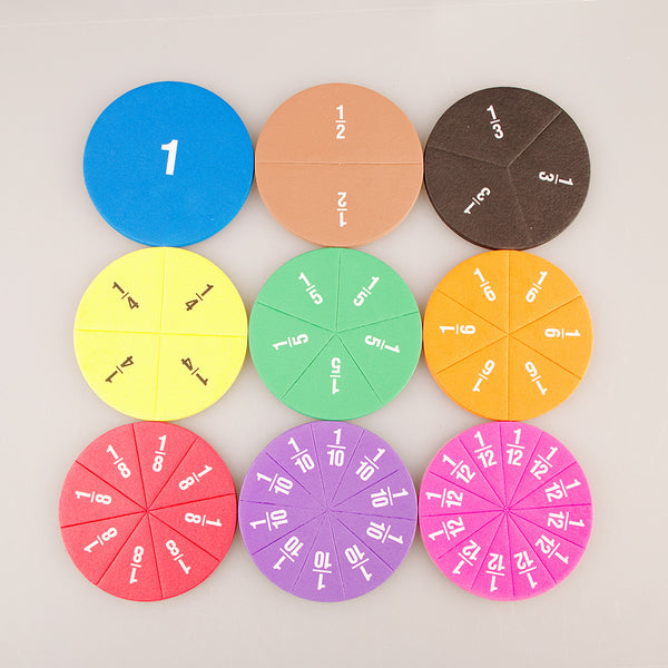 51Pcs EVA Round Shaped Fractions Instrument Montessori Math Educational Toys Math Teaching Gifts Student Learning Tool - Shopsteria