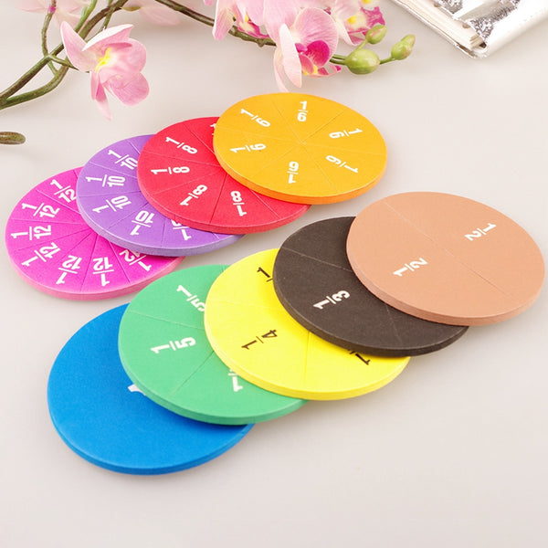 51Pcs EVA Round Shaped Fractions Instrument Montessori Math Educational Toys Math Teaching Gifts Student Learning Tool - Shopsteria