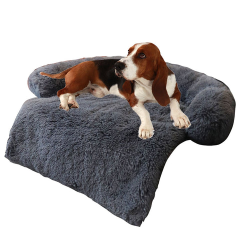 Winter Large Dog / Cat Sofa Bed with Zipper Dogs Bed Removable Cover Plush Kennel Beds Mats - Shopsteria