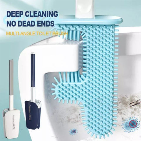 Toilet Brush with Rim Cleaner to Clean Dead Areas