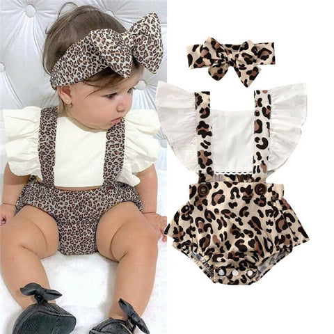 Newborn Baby Clothes Girl Sleeveless Baby Rompers Jumpsuit Headband Summer Casual Baby Clothes Outfits - Shopsteria