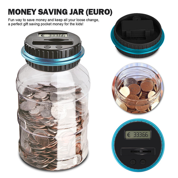 Piggy Bank Counter Coin Electronic Digital LCD Counting Coin Money Saving Box Coins Storage Box For USD/EURO/GBP - Shopsteria