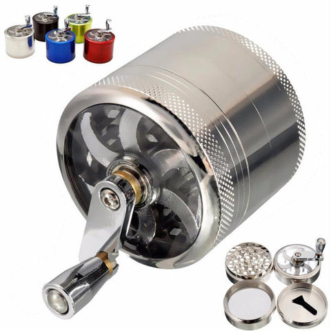4 Layers Herb Tobacco Spice Aluminium Grinder Smoke Crusher Hand Crank - Shopsteria