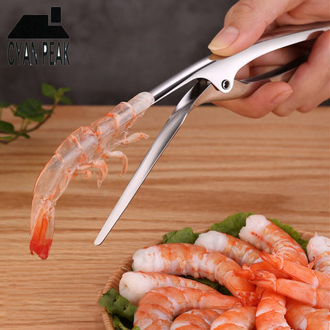 Shrimp Peeler Kitchen Appliances Portable Stainless Steel Shrimp Deveiner Lobster Practical Fishing Knife - Shopsteria